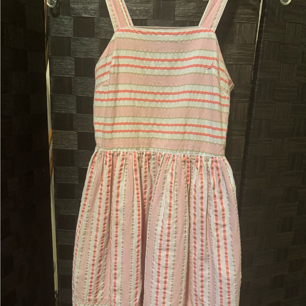 Náutica Pink and White Striped Kids Dress